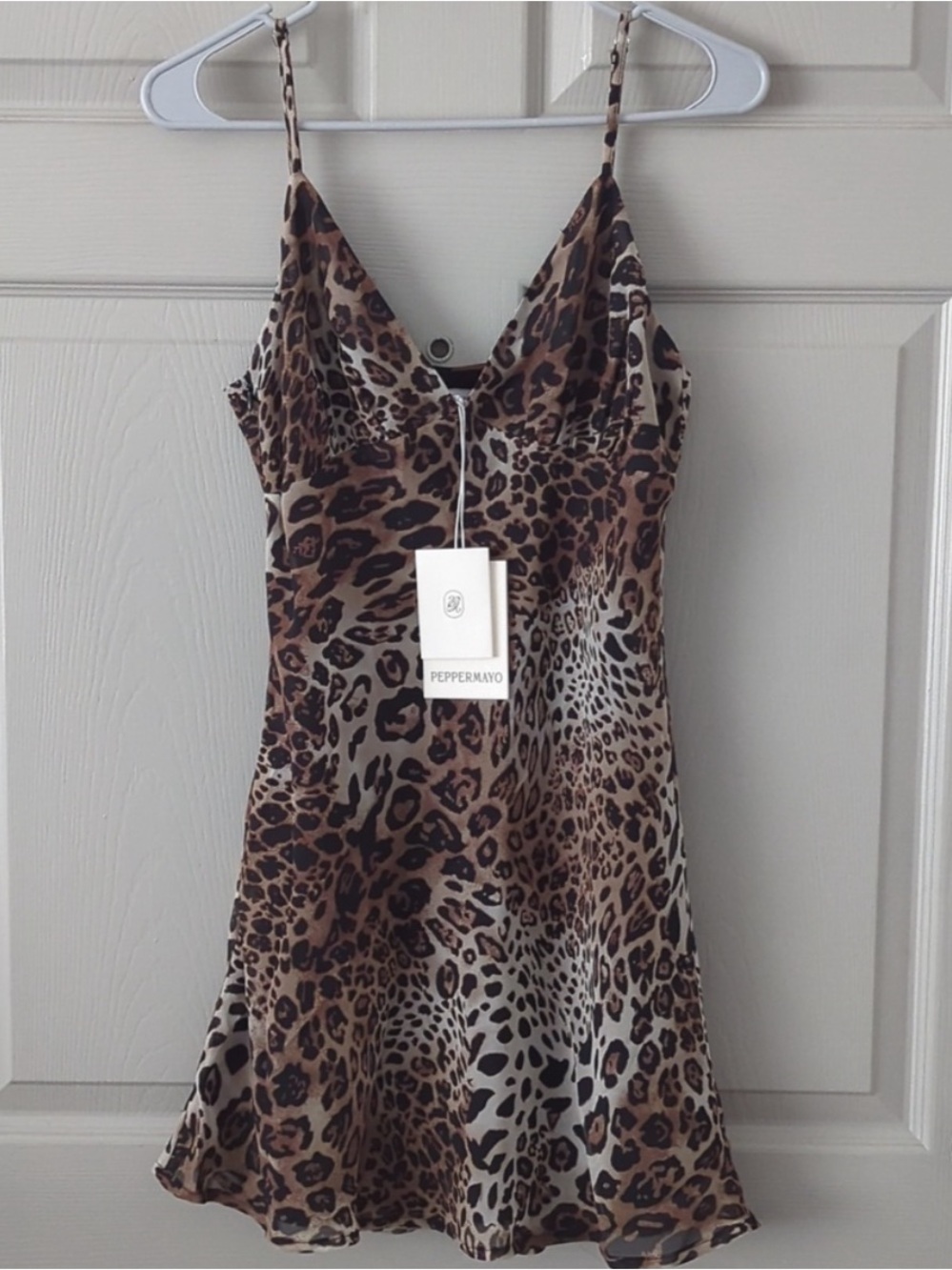 Peppermayo Leopard Print Mini Dress - Brown & Black